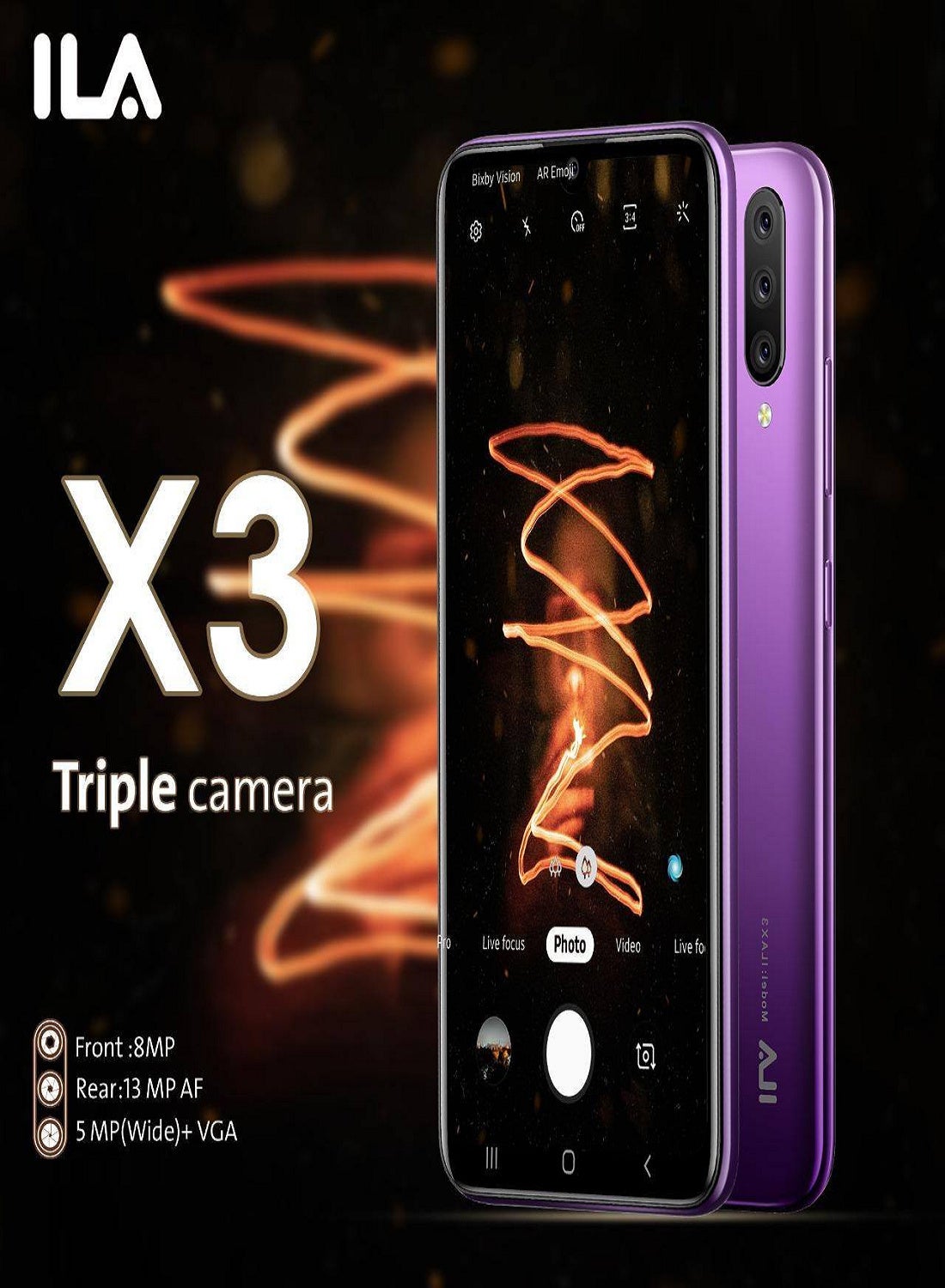 ILA X3 Dual Sim 64GB 3GB RAM 4G LTE Gradient Purple